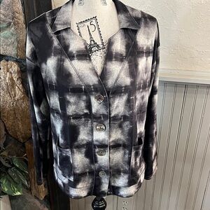 David Cline Black and White Button Down Shirt